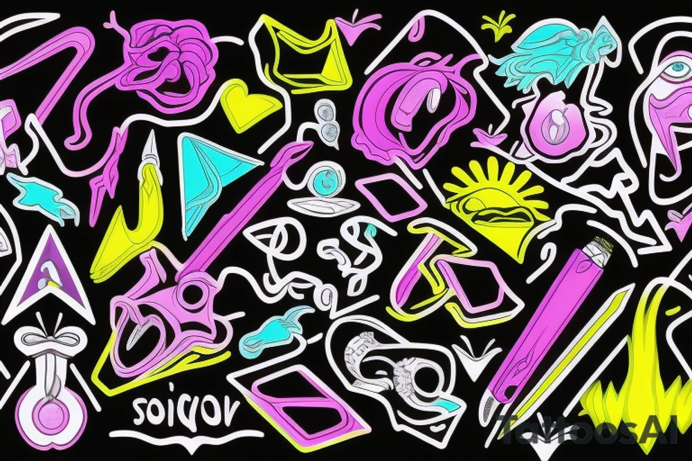 Neon cocaine tattoo idea