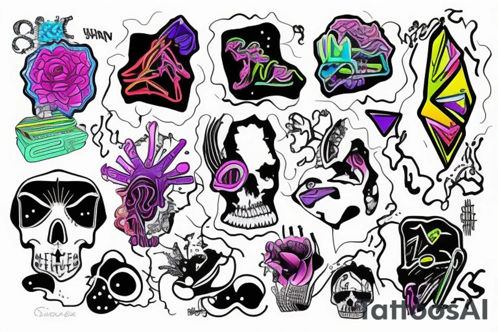 Neon cocaine tattoo idea