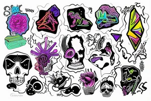 Neon cocaine tattoo idea