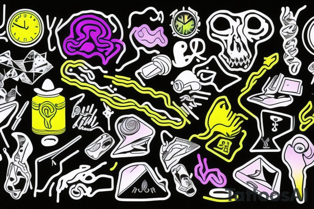 Neon cocaine tattoo idea