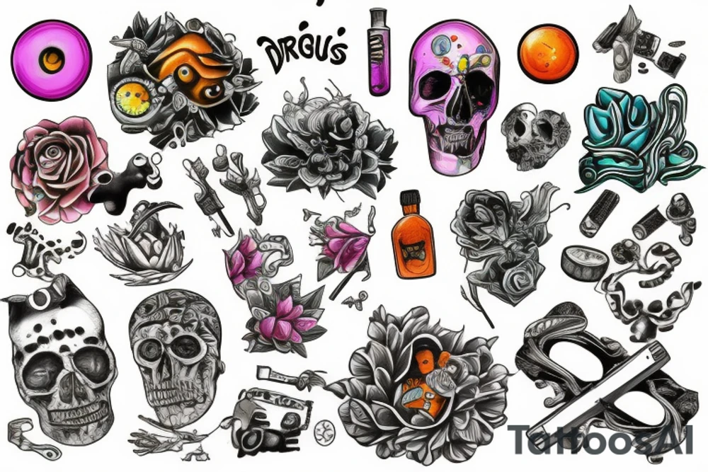 Drugs tattoo idea