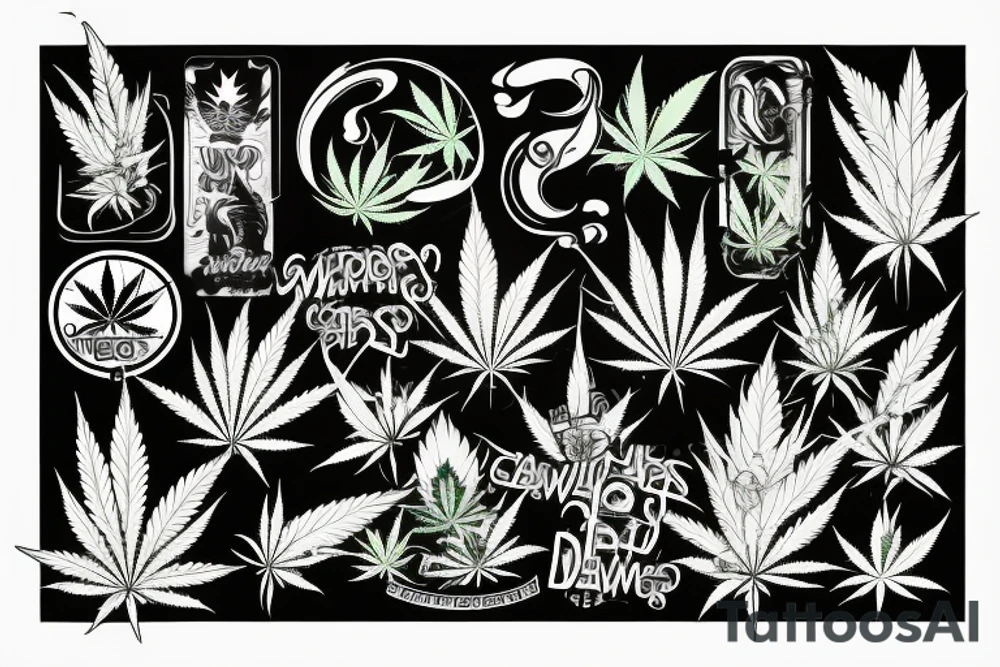 Weed cannabis tattoo idea