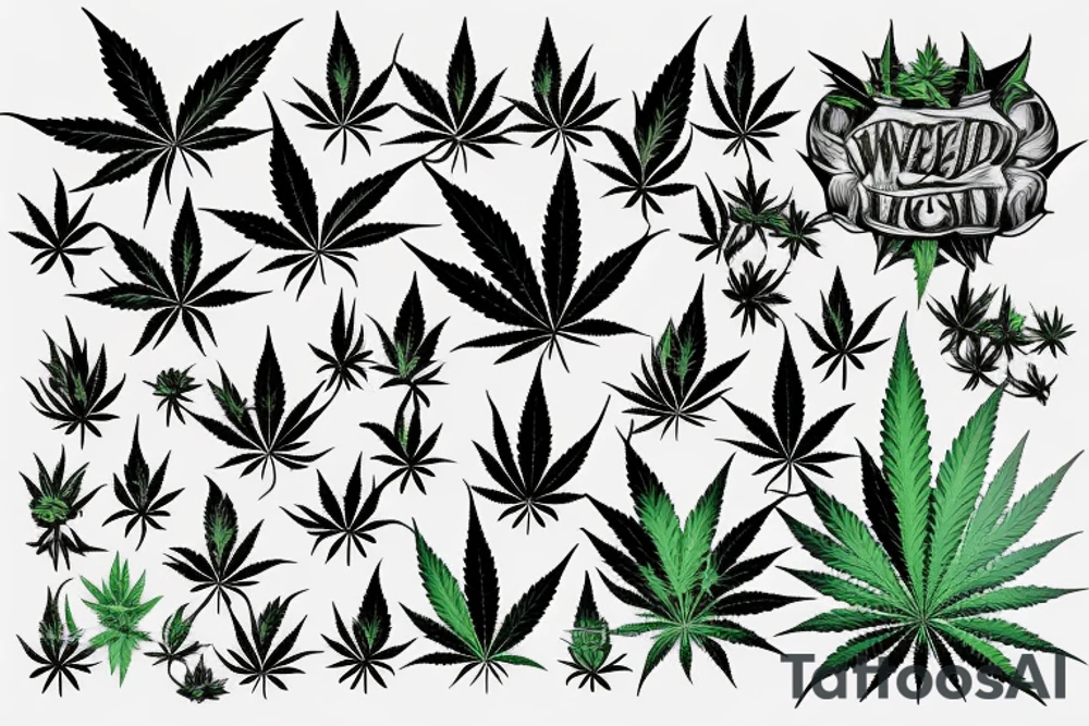 Weed cannabis tattoo idea