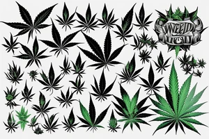 Weed cannabis tattoo idea