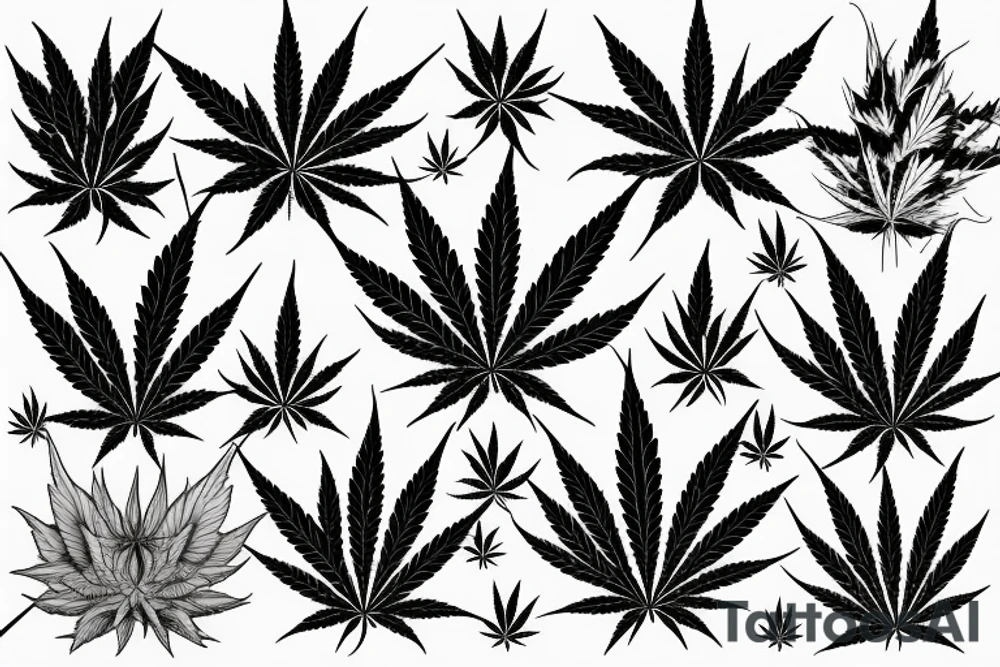 Weed cannabis tattoo idea