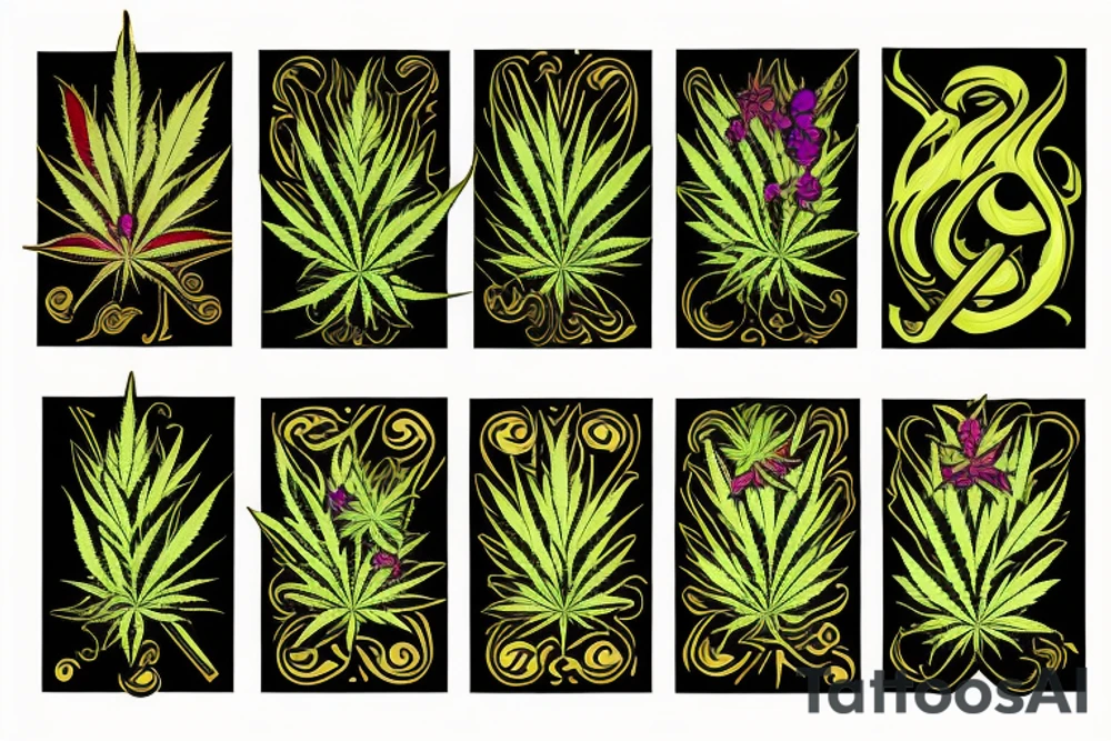 Weed cannabis tattoo idea