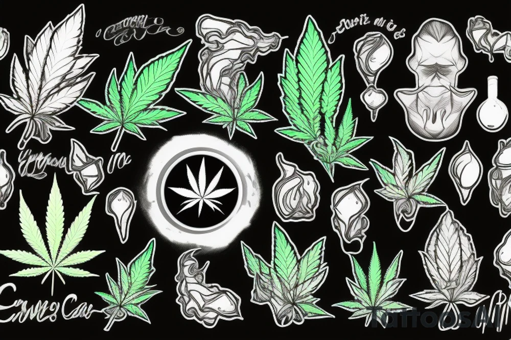 cannabis tattoo idea