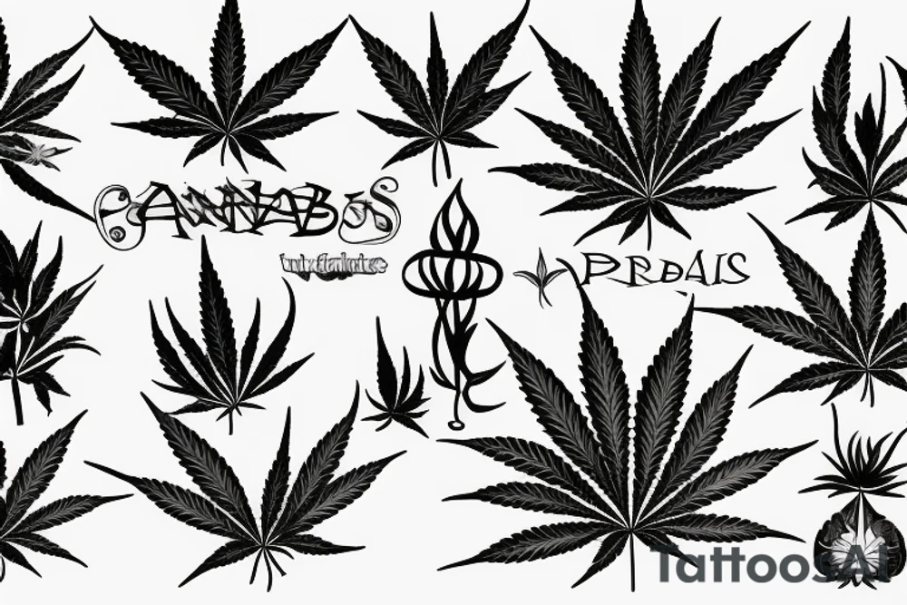 cannabis tattoo idea