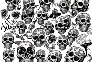Skull with jewels tattoo idea