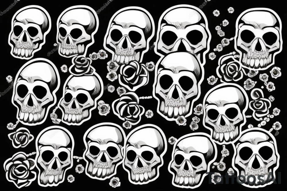 Skull with jewels tattoo idea