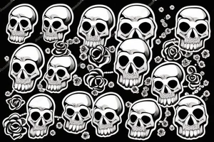 Skull with jewels tattoo idea