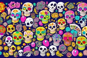 Skull with colorful jewels tattoo idea