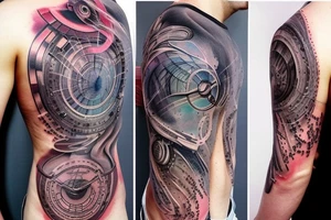 sci-fi tattoo with interconnected vasculature that goes on the shoulder, but still exposes lots of skin tattoo idea