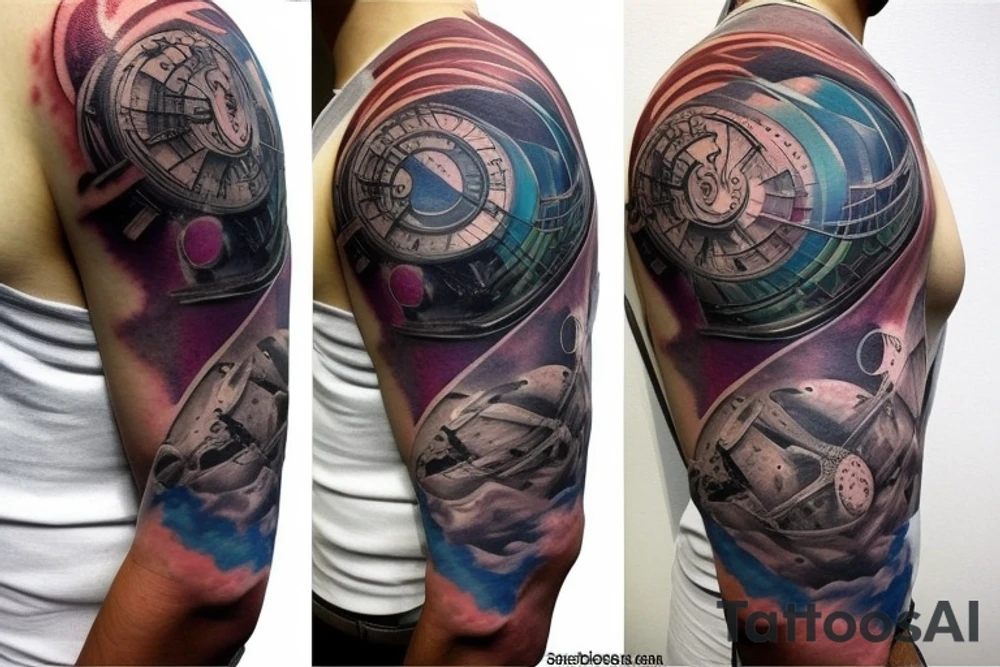 sci-fi tattoo with interconnected vasculature that goes on the shoulder, but still exposes lots of skin tattoo idea