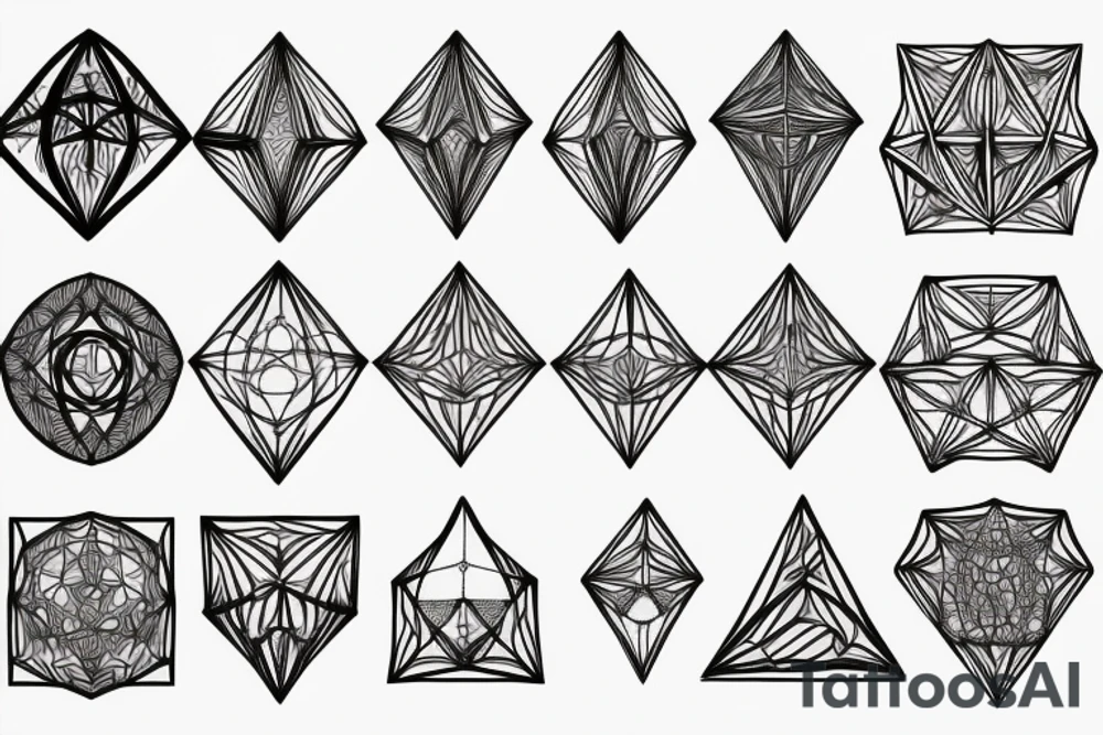 platonic solids geometric shape, turning into biological vasculature, on the shoulder tattoo idea
