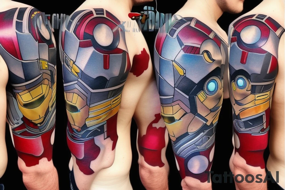 iron man inspired on the shoulder tattoo idea