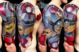 iron man inspired on the shoulder tattoo idea