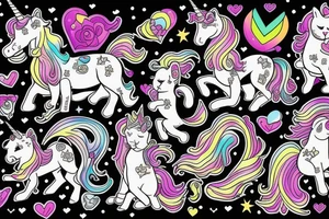 Kitten riding a unicorn tattoo idea