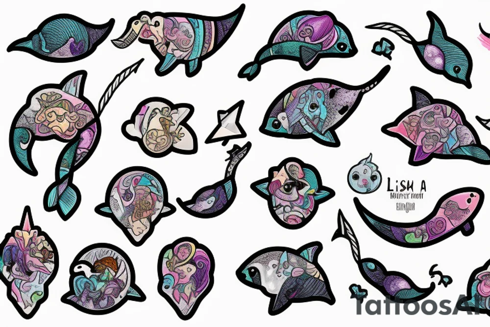 Narwhal tattoo idea