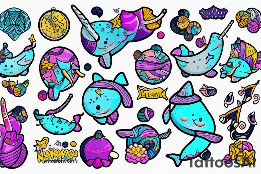Narwhal tattoo idea