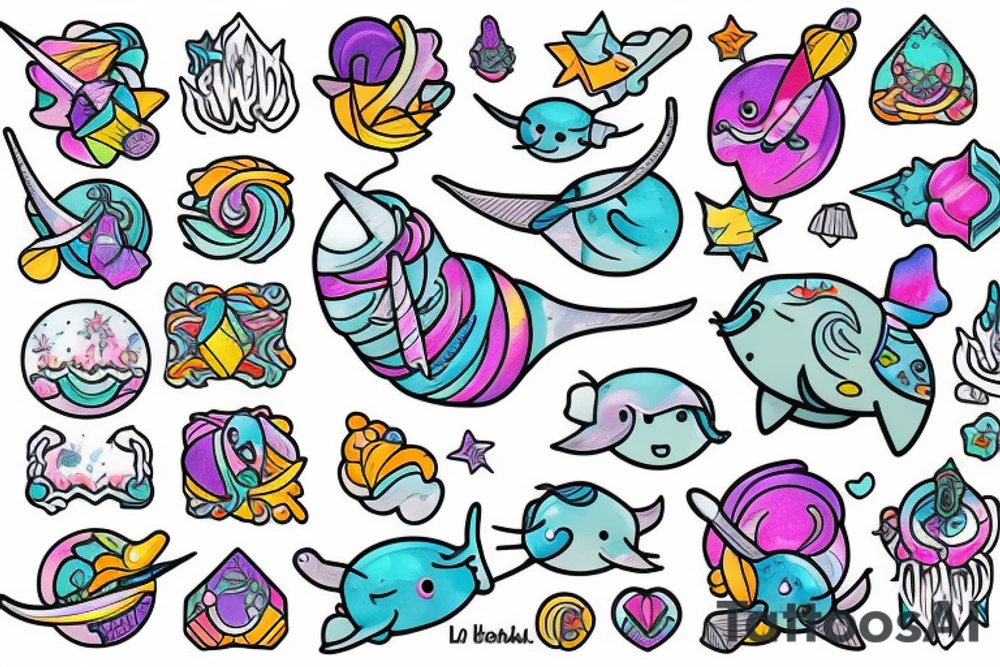 Narwhal tattoo idea