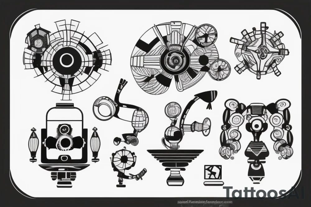 minimalist bio-robotic geometric mechanism tattoo idea minimalist bio-robotic geometric mechanism tattoo idea