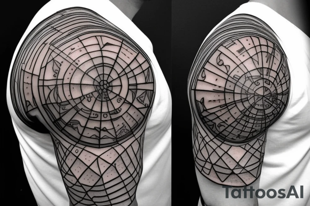 minimalist bio-robotic geometric mechanism on the shoulder tattoo idea minimalist bio-robotic geometric mechanism on the shoulder tattoo idea