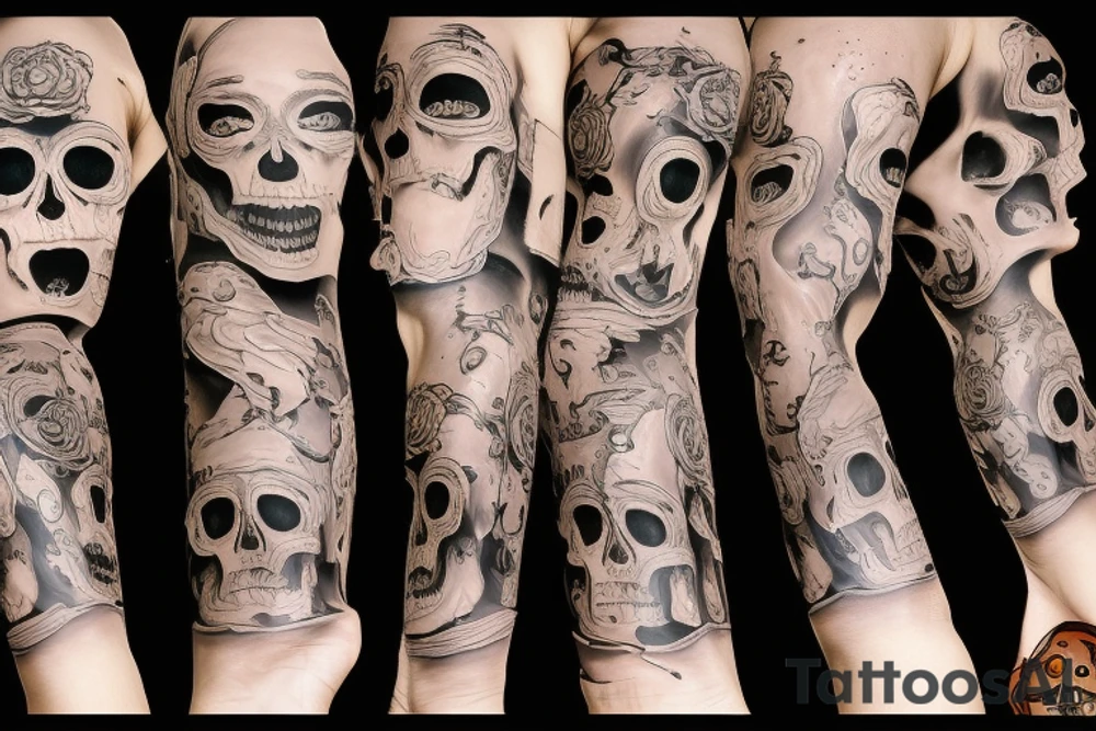 Melting skull tattoo idea