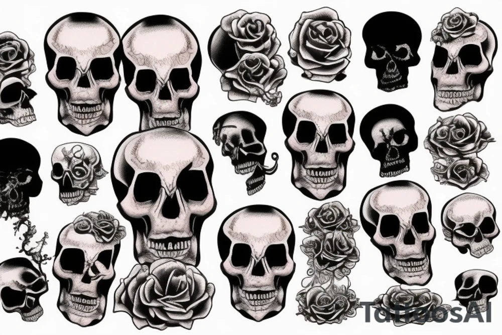 Melting skull tattoo idea