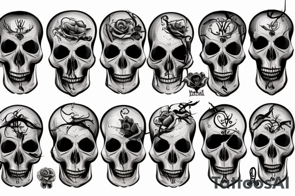 Melting skull tattoo idea