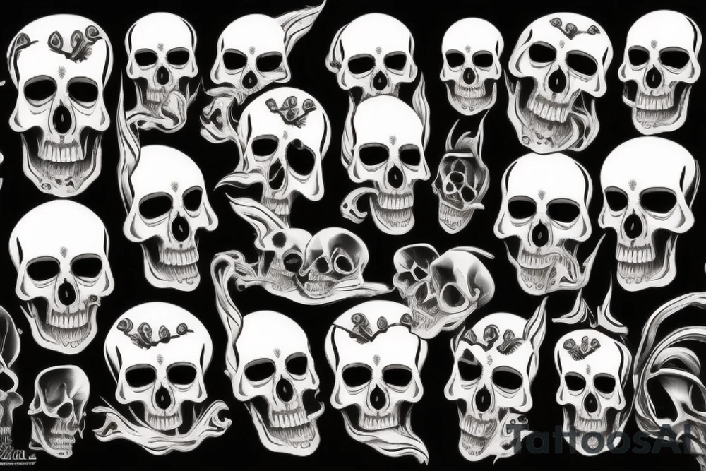 Melting skull tattoo idea