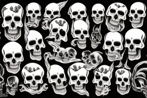 Melting skull tattoo idea
