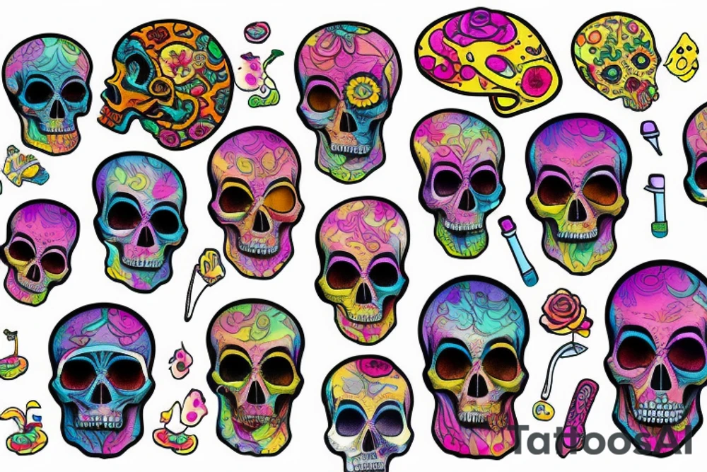 Melting skull tattoo idea