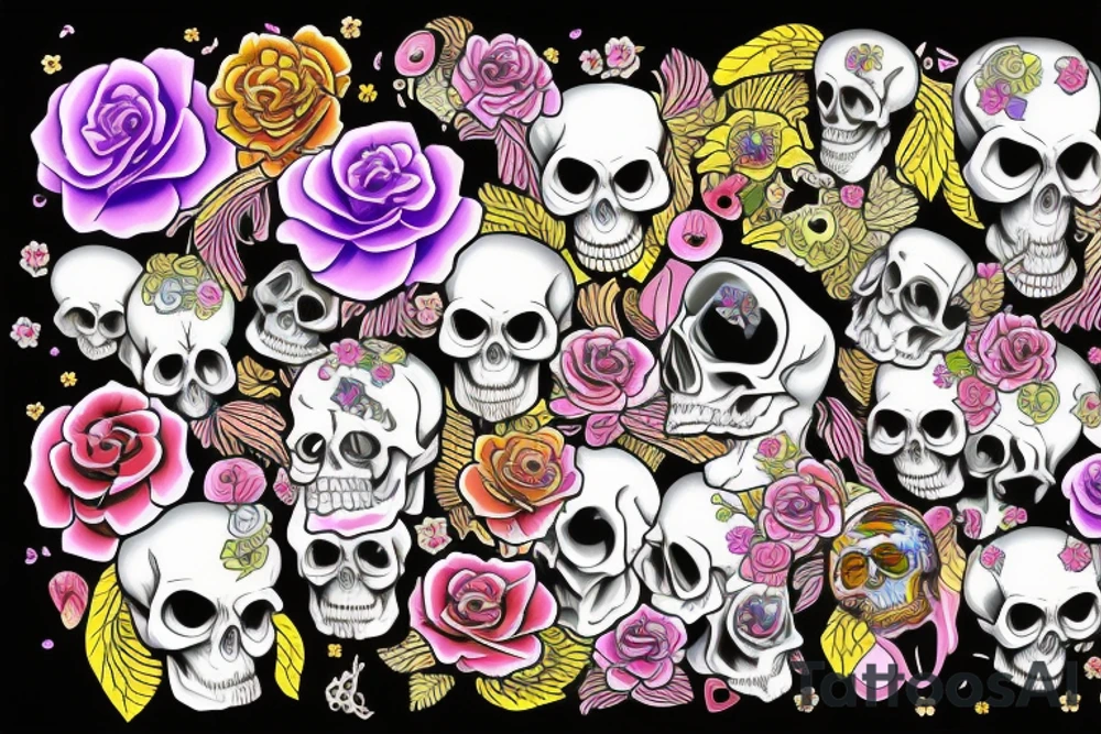 Melting skull tattoo idea