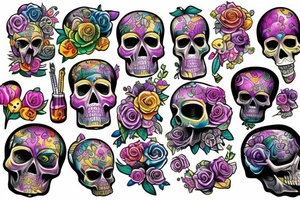 Melting skull tattoo idea