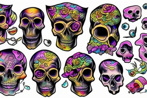 Melting skull tattoo idea