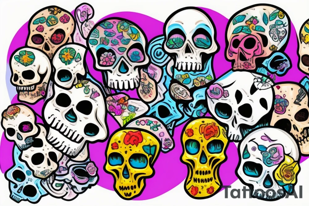 Melting skull tattoo idea