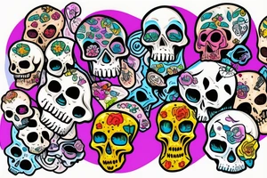 Melting skull tattoo idea