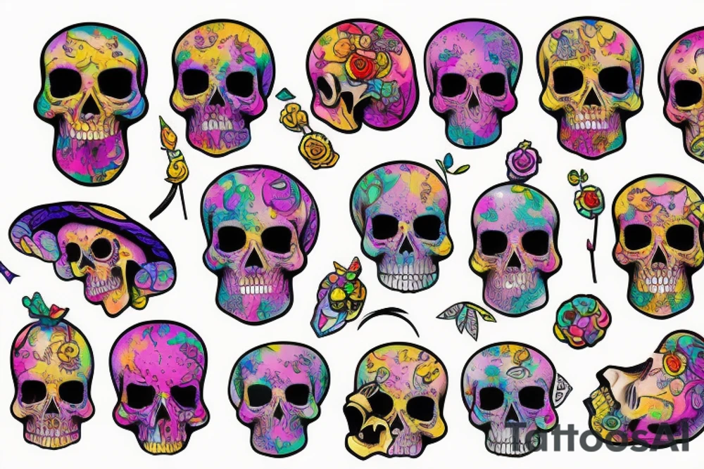 Melting skull tattoo idea