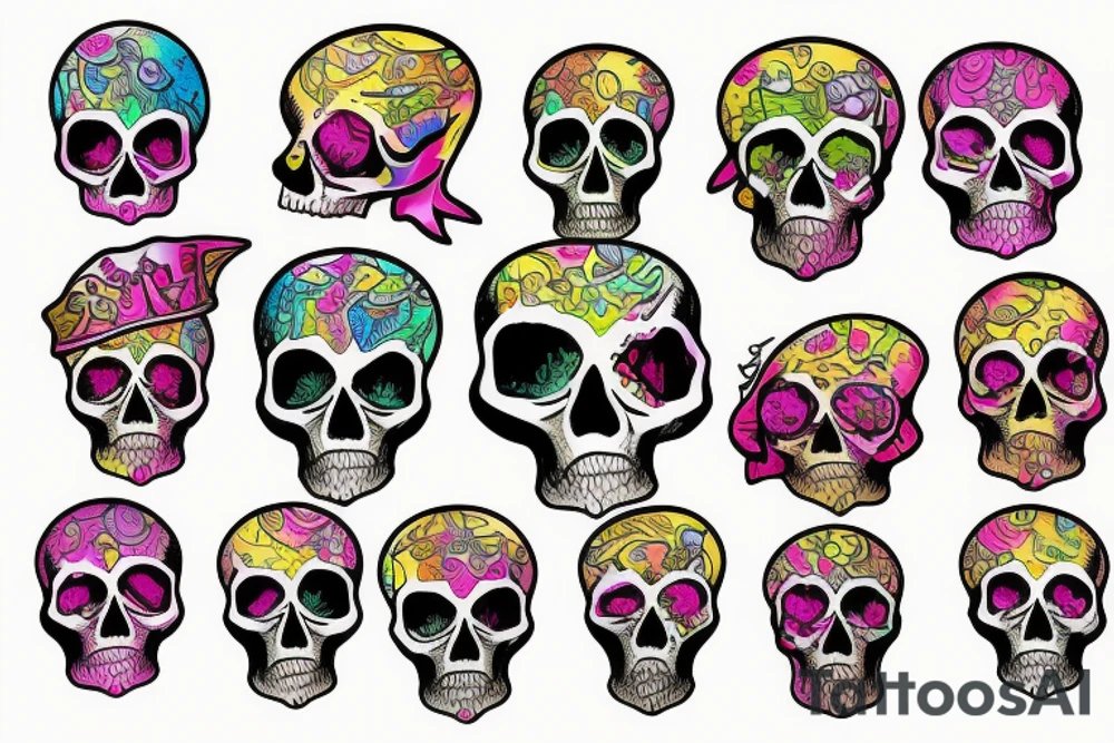 Melting skull tattoo idea