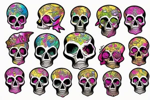 Melting skull tattoo idea