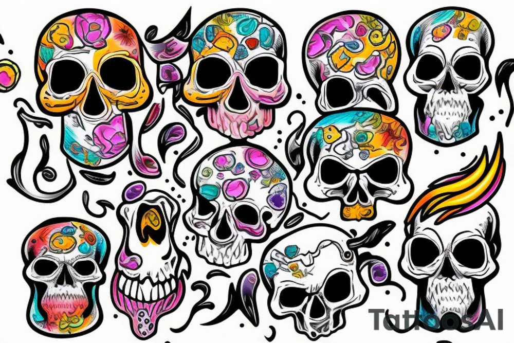 Melting skull tattoo idea