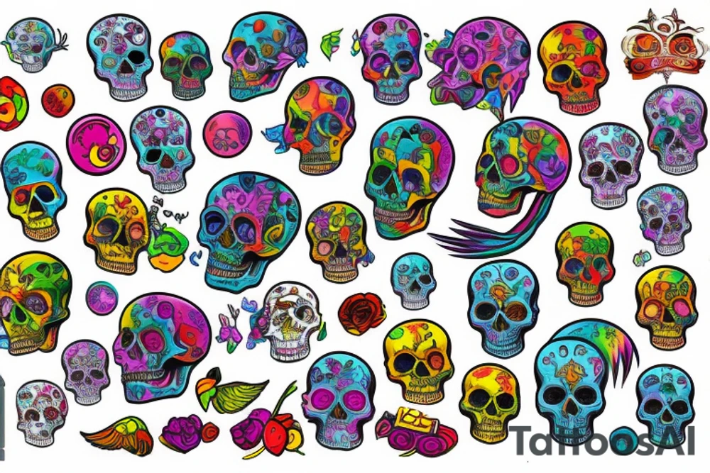 Melting skull tattoo idea