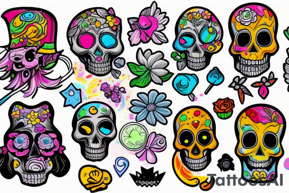 Melting skull tattoo idea