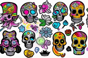 Melting skull tattoo idea