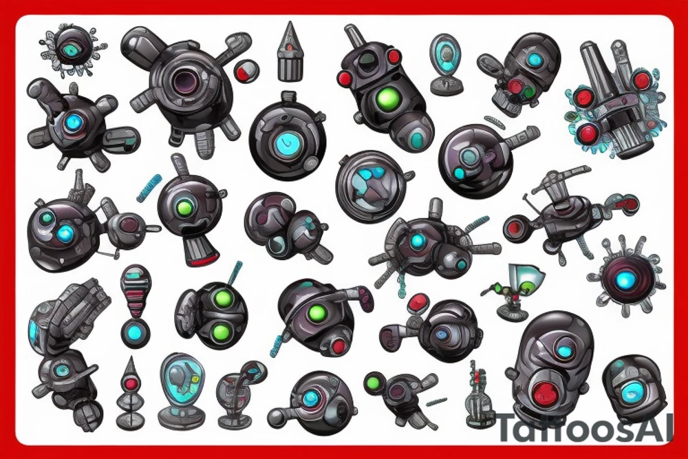 nanobots on the shoulder tattoo idea