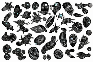 nanobots aggregating on the shoulder tattoo idea