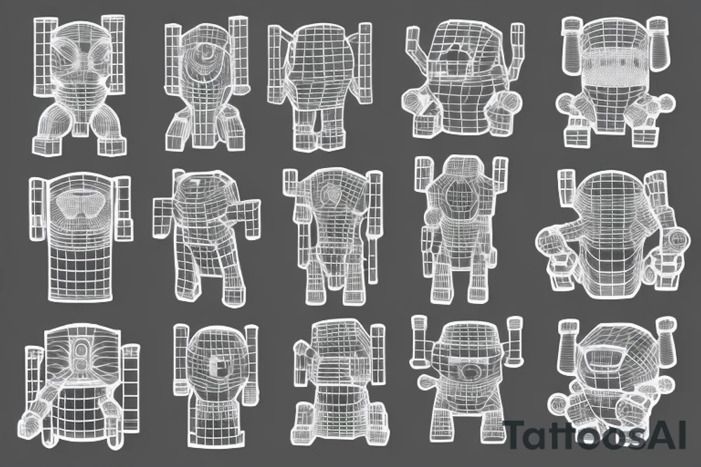 cell robots forming a structure tattoo idea