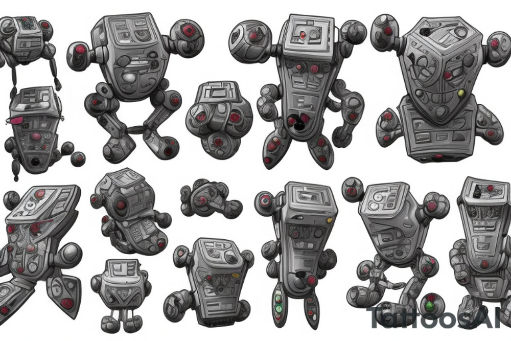 cell robots forming a structure tattoo idea