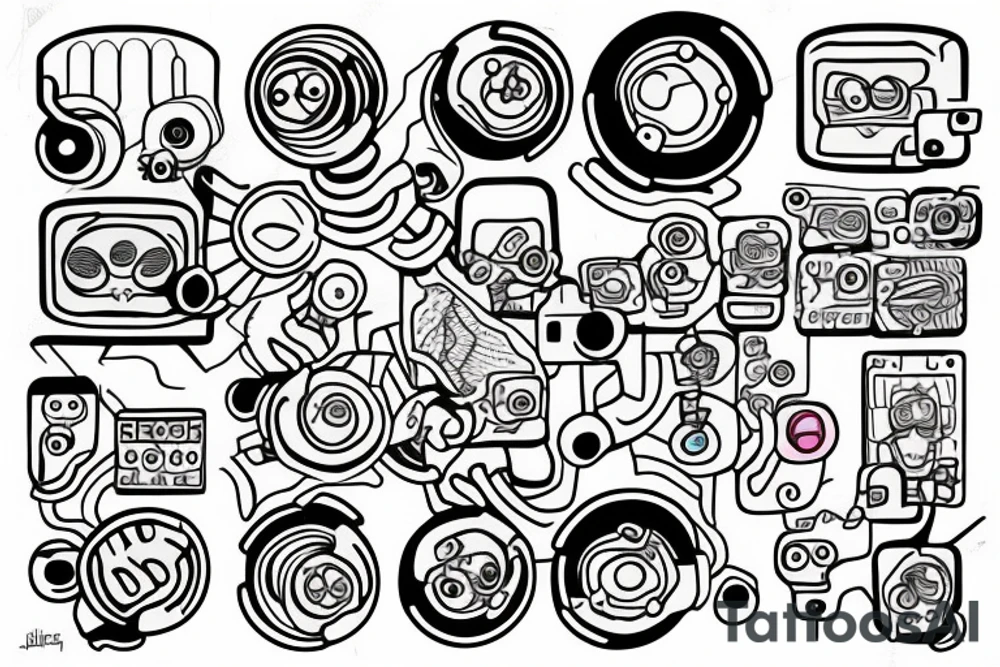 cells but the cells are robots and they’re all coming together in some sort of pattern tattoo idea